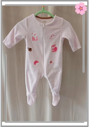 Pyjama velours rose Obaïbi 3 mois 59cm