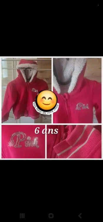 Veste /gilet fourre polaire 6 ans fille avec capuche