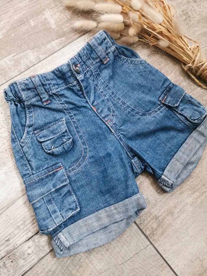 🌺Joli short jean cargo vintage 6mois bleu - photo numéro 5