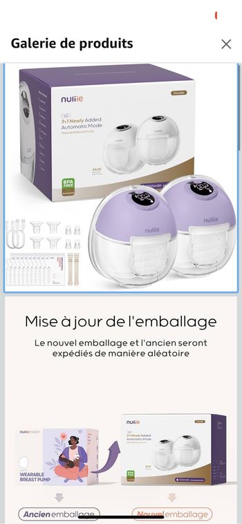 Tire lait nuliie + poche recueil lait