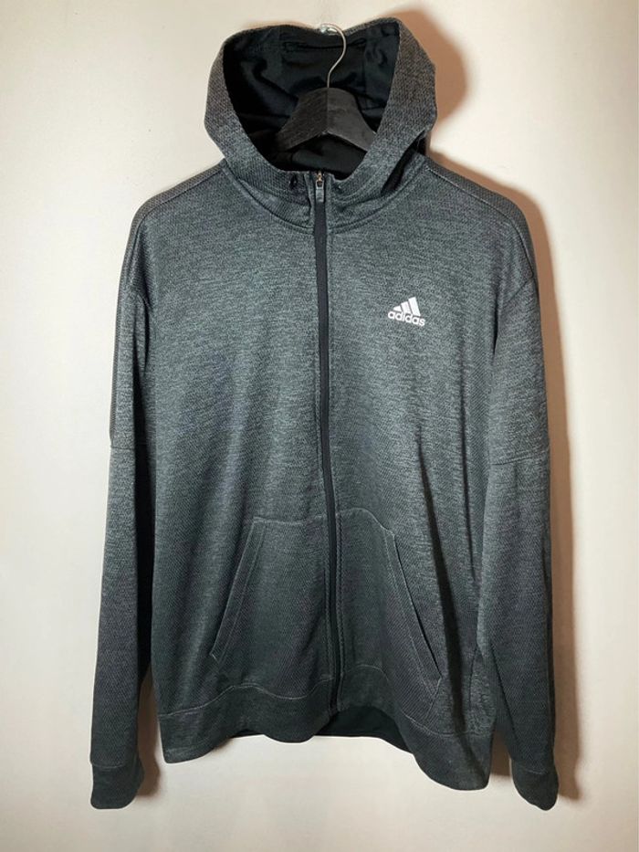 Sweat zippé à capuche pour homme Adidas gris foncé taille L 193