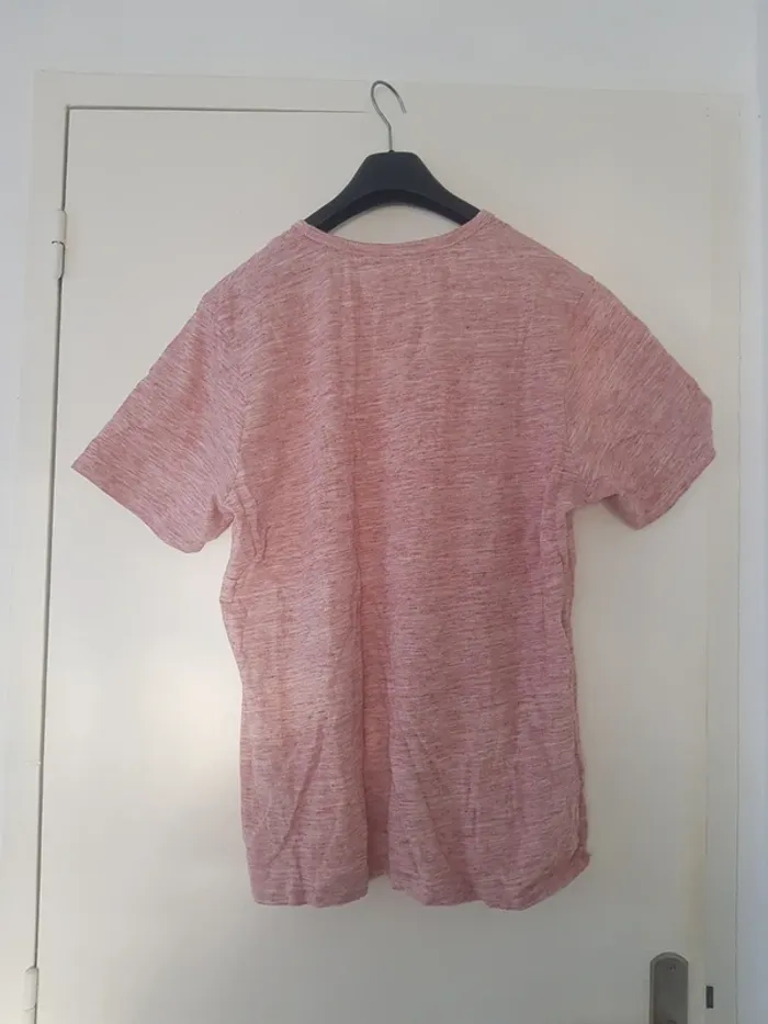 T shirt Homme Taille M rayé rose léger - photo numéro 2