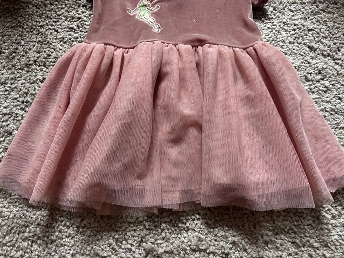🌺Robe manche courte rose en velours avec tutu Disney La fée clochette Taille 3-6mois/68cm🌺 - photo numéro 3