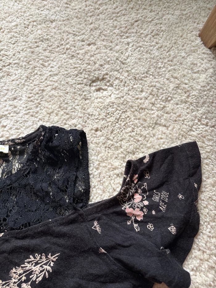 t-shirt noir à motifs gemo taille 12 ans - photo numéro 3