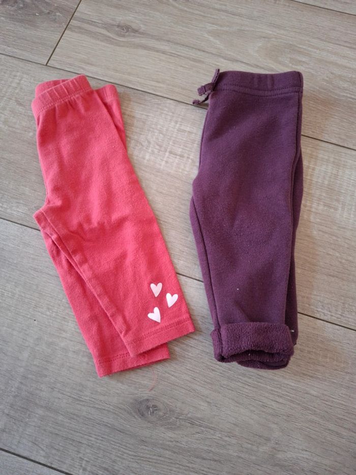 Lot 2 leggins fille 6 mois - photo numéro 3