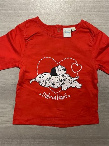T-shirt bébé rouge Dalmatiens 6 mois