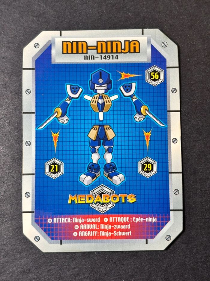 Jouet figurine action figure vintage Hasbro takara medabots , carte seul , nin ninja nin-14914 - photo numéro 2