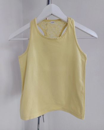 Débardeur jaune pâle brodé 10 ans fille