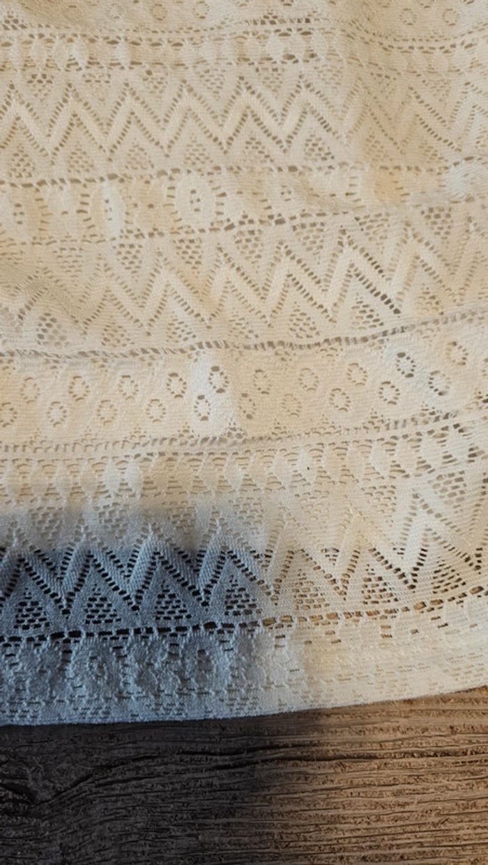 Blouse à manches courtes, blanche en dentelle, Follow me, taille M, neuf - photo numéro 4