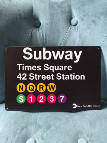 Plaque métal métro subway new york neuve 20x30cm