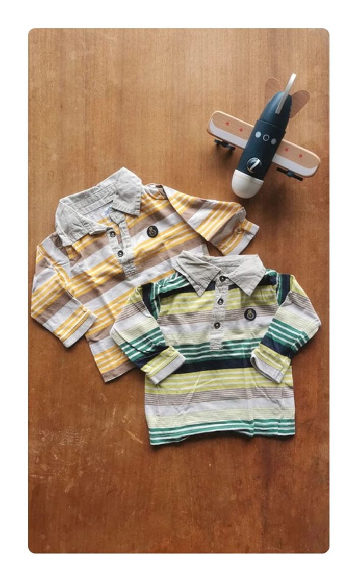 đŒ Lot U tout petits/ polos rayĂ©s 6mois idĂ©al jumeaux đ¶