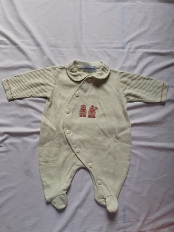 Babygros pistache motif ourson et bonhomme de neige