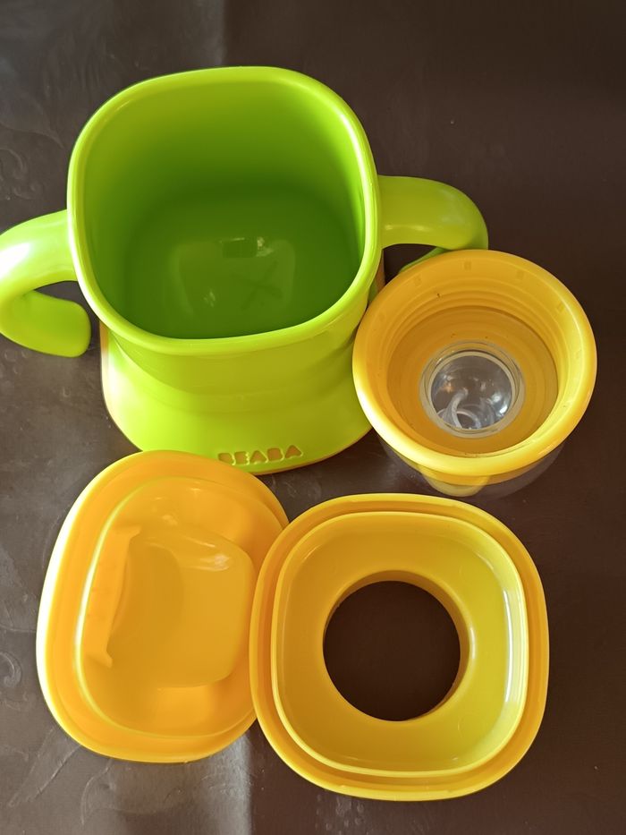 Tasse Evoluclip 3 en 1 BEABA Vert/Jaune Orangé - photo numéro 4