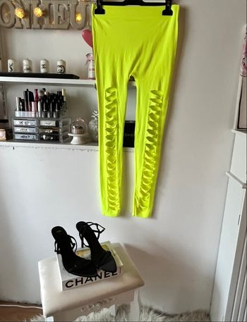 Legging jaune fluo destroy T.U TBE 💛