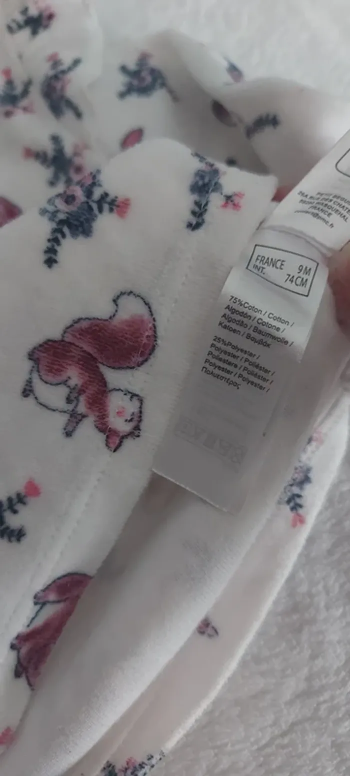 Pyjamas velours bébé fille 9 mois - photo numéro 8