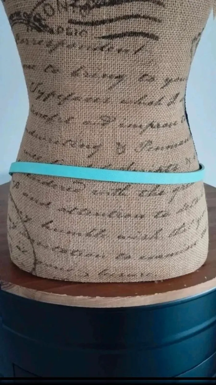 Ceinture fine bleu boucle effet noeud - photo numéro 7