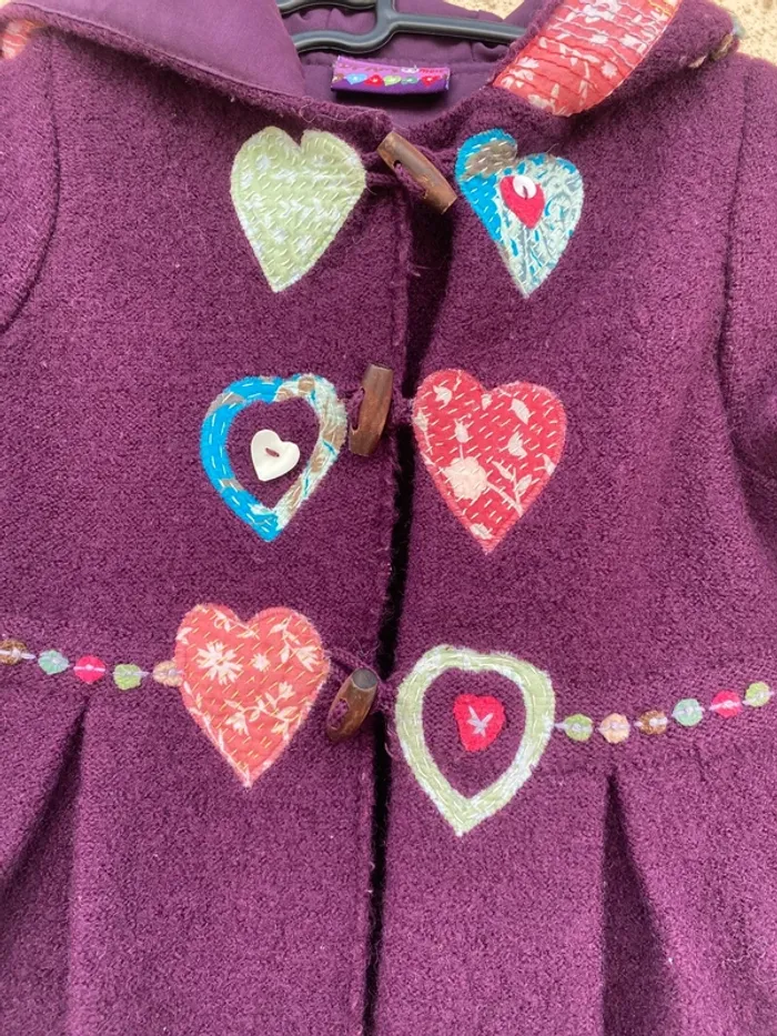 Beau manteau veste parka en pur laine DPAM 23 mois 2 ans - photo numéro 3