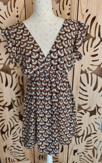 Robe imprimée dorée entrelacés T S/M