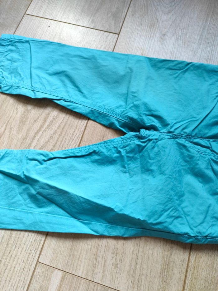 Pantalon toile bleu turquoise - photo numéro 3