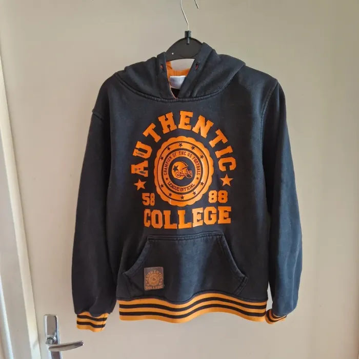 12 sweat à capuche Noir et orange