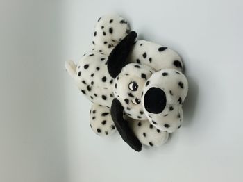 Peluche doudou chien dalmatien FRANÇOISE SAGET Perfectel noir blanc 30 cm