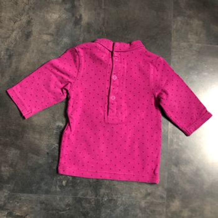 Sous pull fuchsia points violet 1 mois kitchoun - photo numéro 3