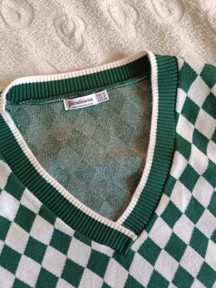 Pull sans manches damier - photo numéro 2