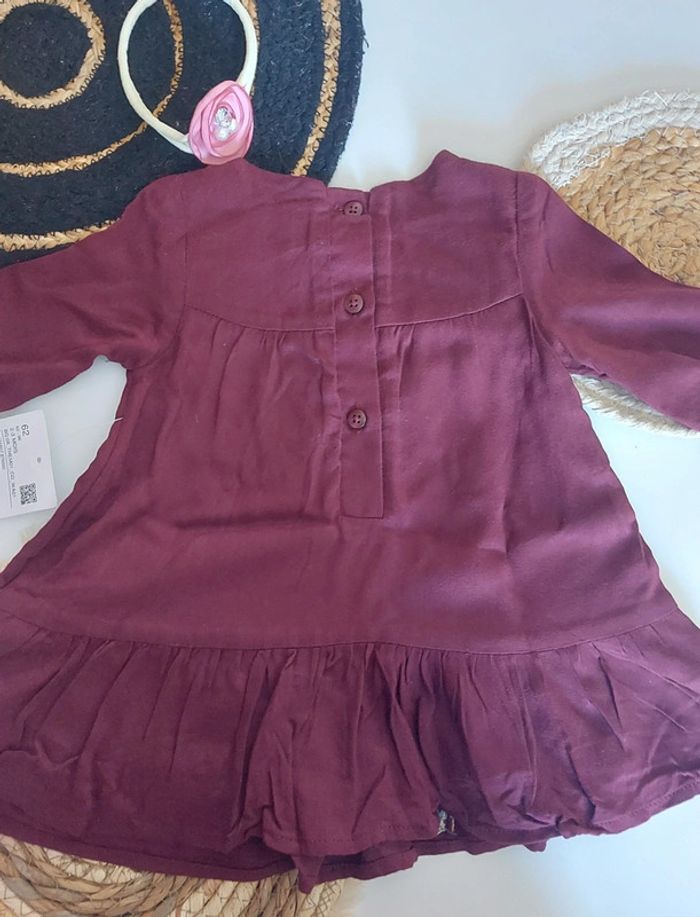 Robe manches longues bébé fille fleurie automne hiver printemps été effet patineuse - photo numéro 5