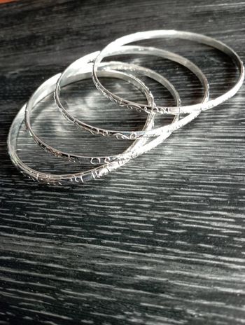 Lot de 5 joncs acier couleur argent