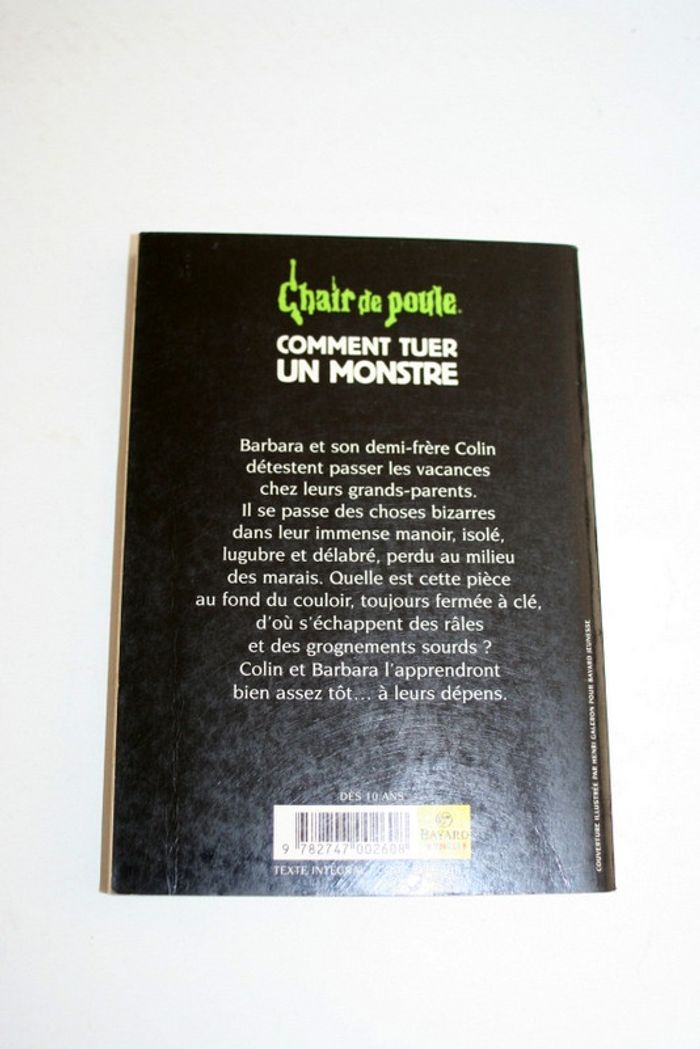 Chair de poule n°34 Comment tuer un monstre de R.L.Stine, Bayard - photo numéro 2