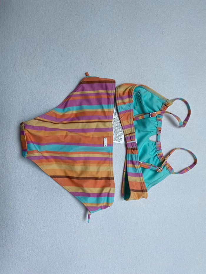 Maillot de bain deux pièces 10 ans rayures Roxy - photo numéro 2