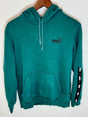 Sweat à capuche Puma vert homme S – Hoodie coton – Très bon état