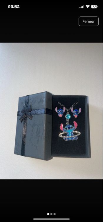 Collier + boucle d’oreille stitch