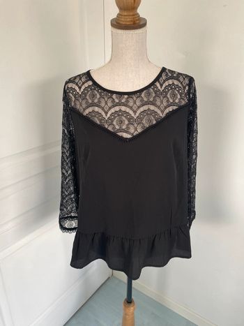 Top noir dentelle Freeman porter taille XL