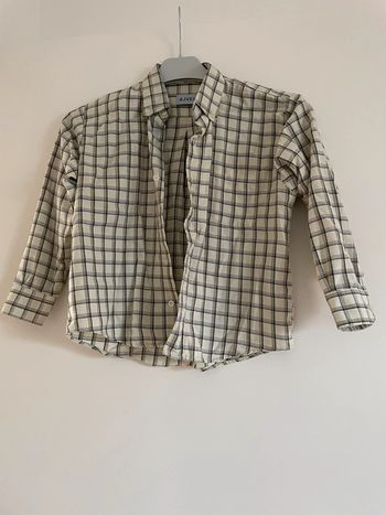 Chemise beige AJVEX à carreaux