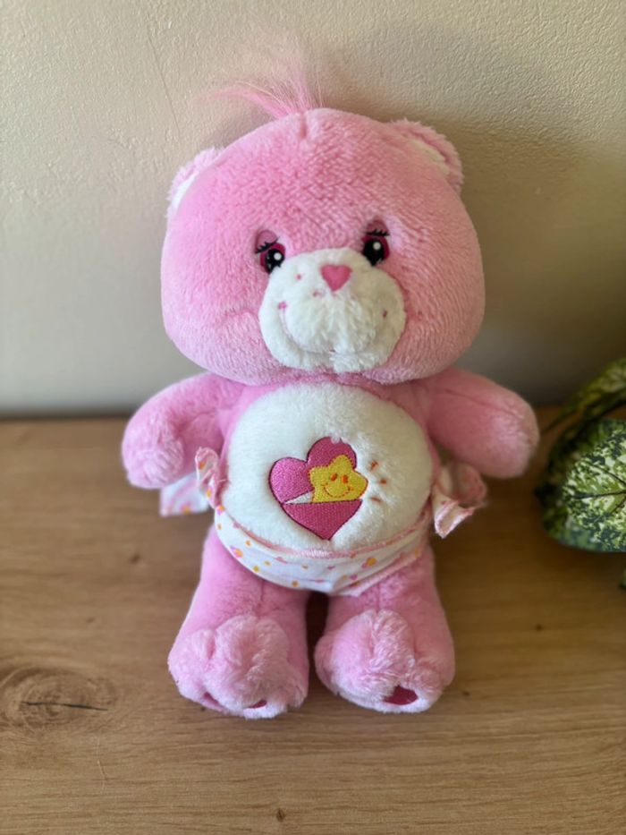 Doudou peluche bisounours ti coquine rose couche care bears 2005 - photo numéro 2