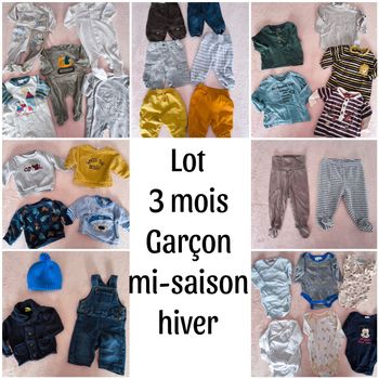 Lot 3 mois garçon hiver mi saison