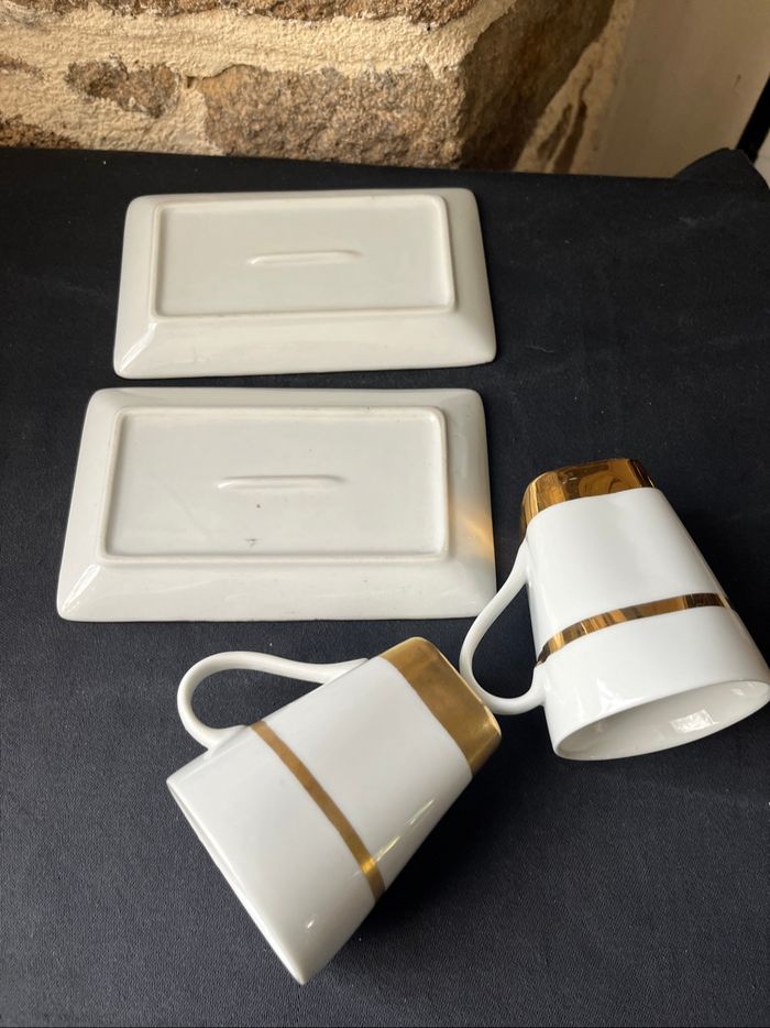 Magnifique lot de deux tasses et deux sous tasses - photo numéro 8