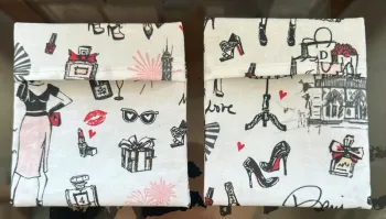 Lot de 2 Pochettes à savon shampoing solide imperméable motif Paris en tissu enduit
