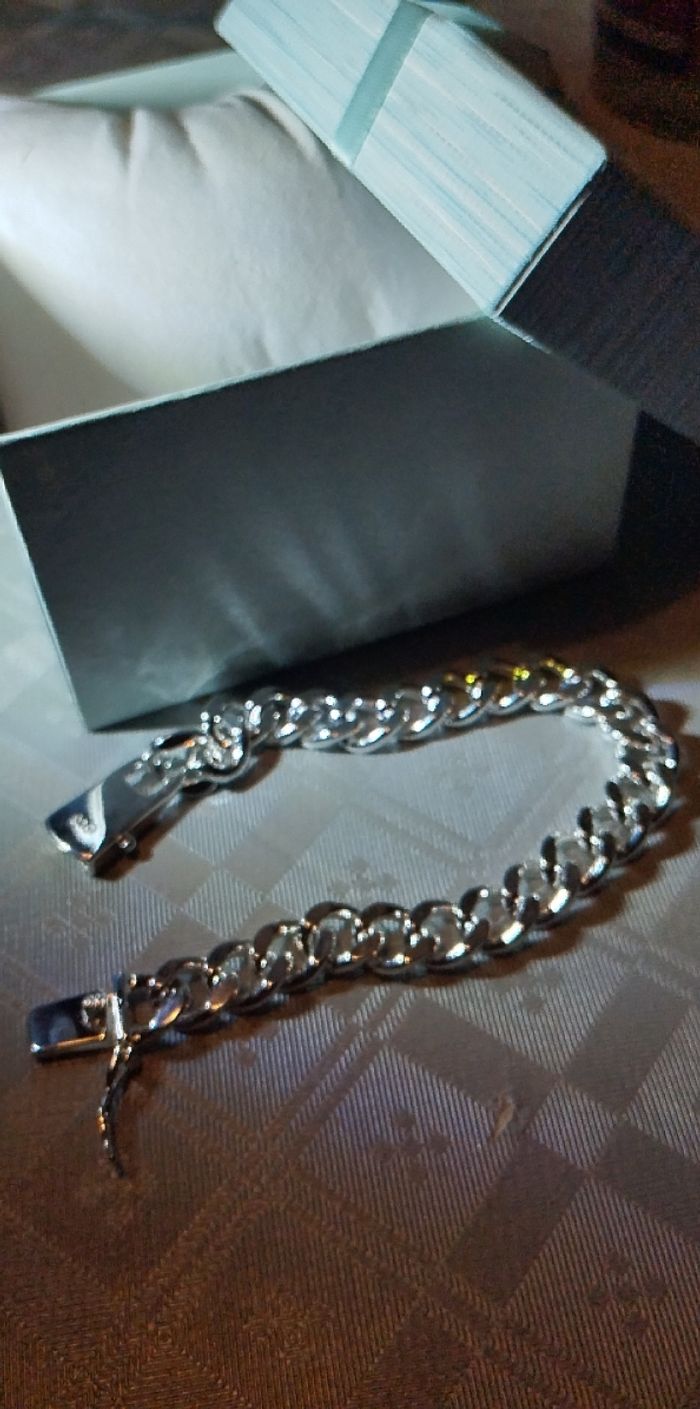 Chaîne gourmette unisexe argent 925 , 60 cm - photo numéro 2