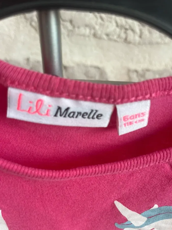 Tee shirt fille licorne arc en ciel manches courtes 6 ans Lili Marelle - photo numéro 3
