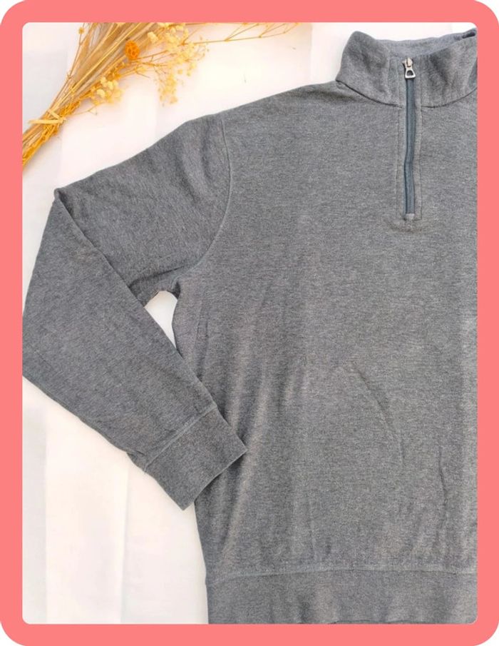 Pull 1/4 zippé homme gris taille S Ralph Lauren excellent état - photo numéro 4