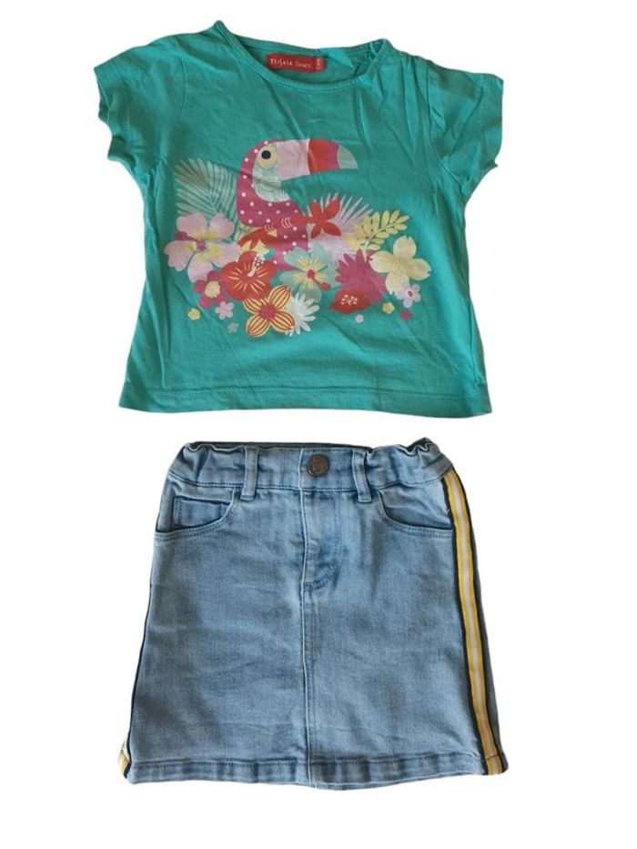 Ensemble lot tee shirt jupe tisaia basics 3 ans