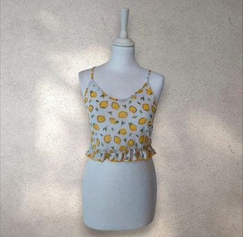 Crop-top débardeur court motifs citrons taille S