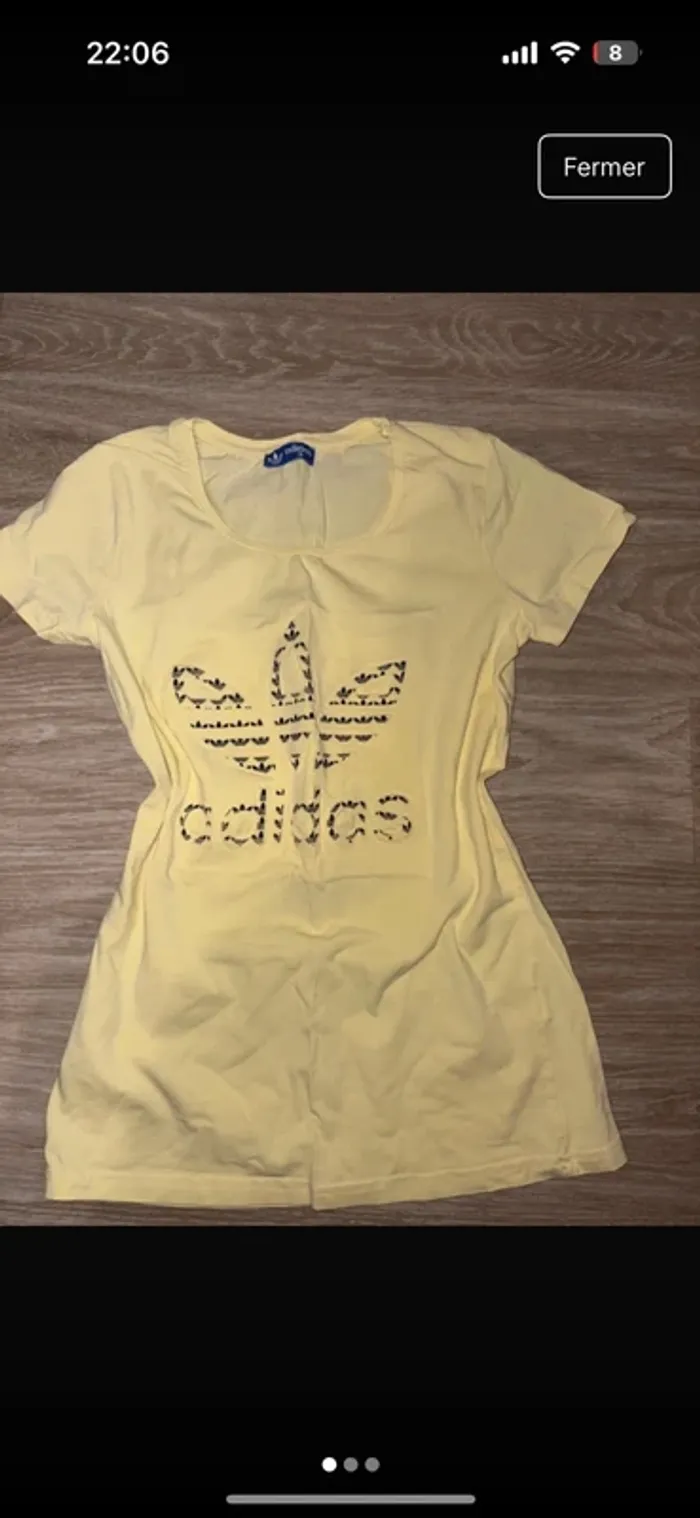 Tee shirt adıdas Jaune femme taille