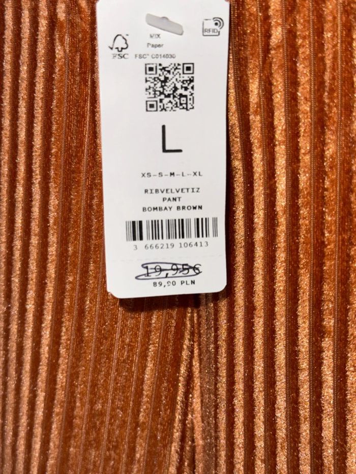 Superbe, pantalon, rouille velours, côtelé, taille L - photo numéro 4