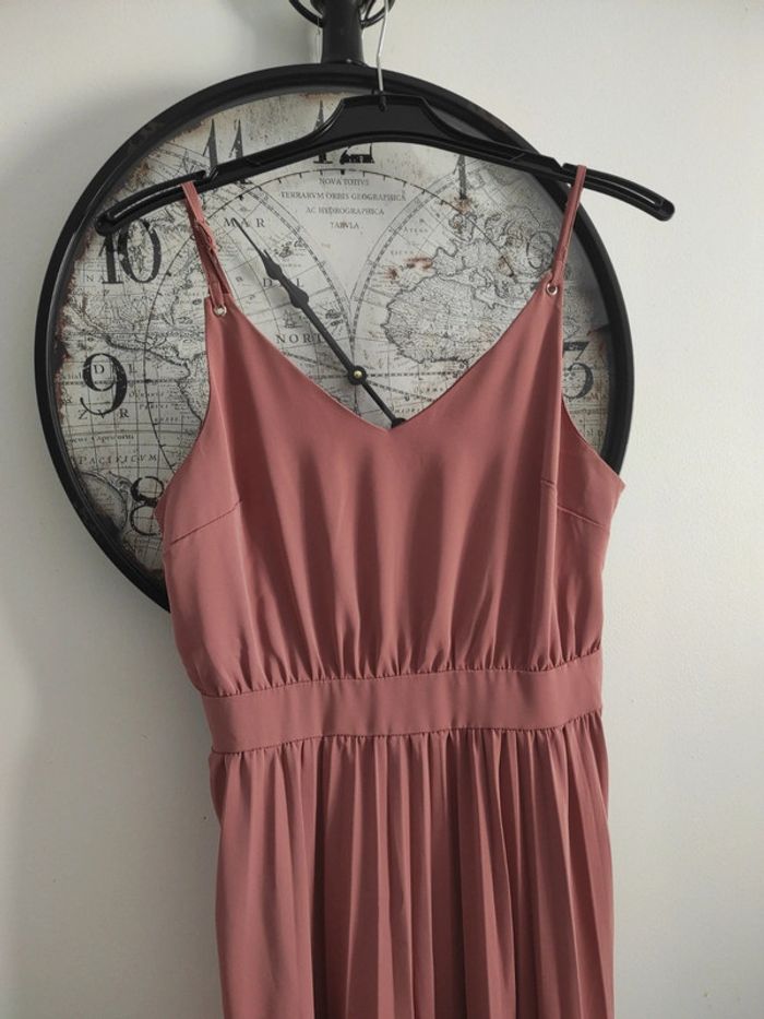 Robe mi longue rose idéale cérémonie taille L - photo numéro 2