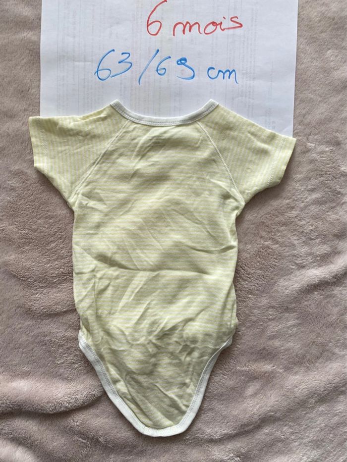 Lot de 5 bodies manches courtes - 6mois - Kiabi - coton biologique - TBE - photo numéro 14