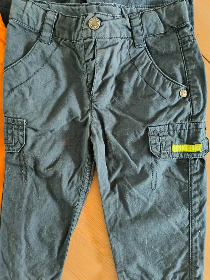 Lot de 4 pantalons bébé garçon 6 mois - 3 pommes, absorba & Oabïbi - photo numéro 2