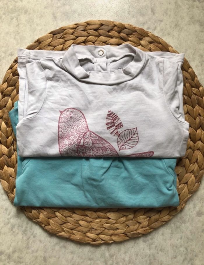 Lot de 2 tshirts col montant